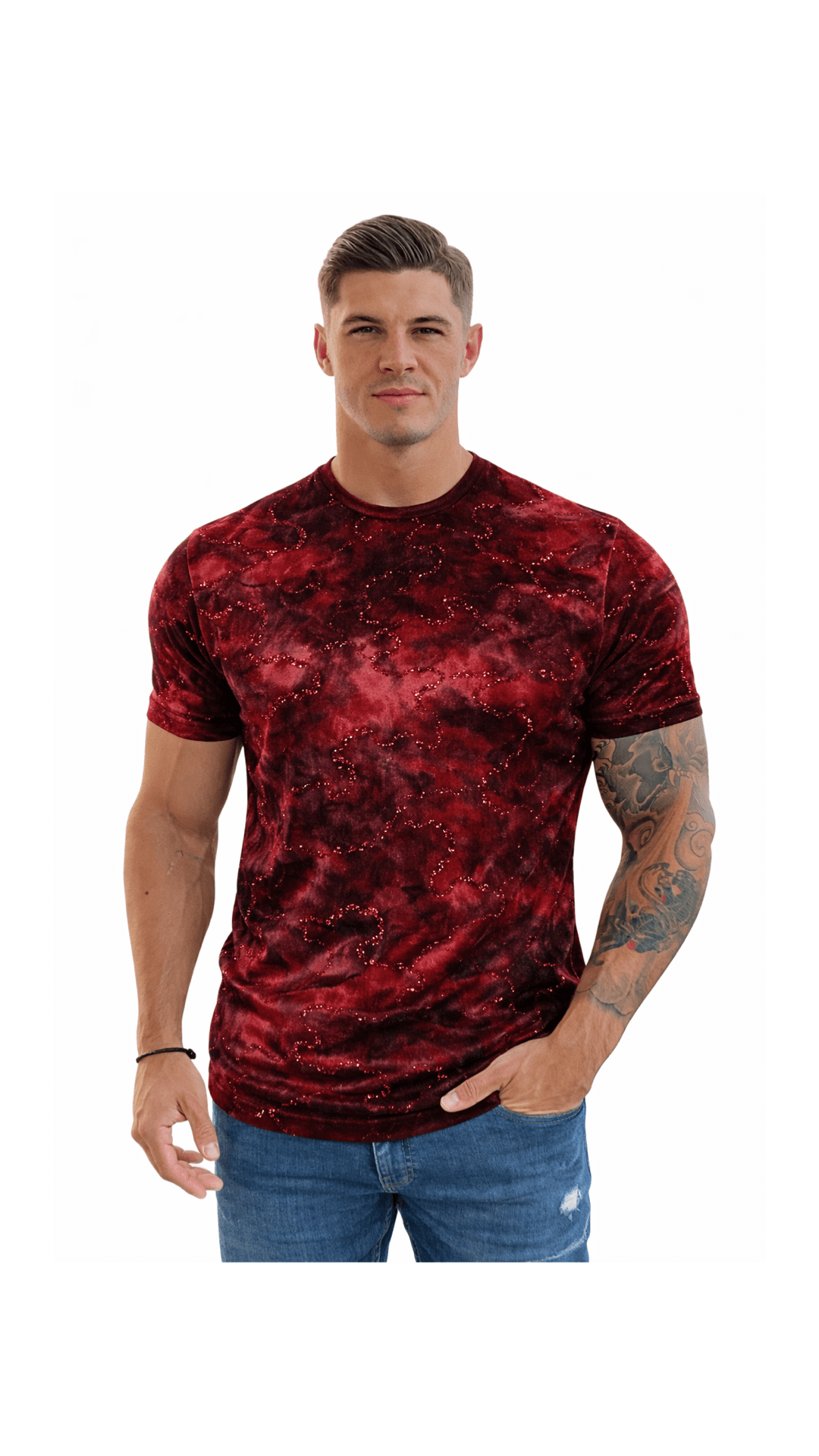 KoAzo 23 - Velvet T-shirt for Men - Sarman Fashion - Wholesale Clothing Fashion Brand for Men from Canada