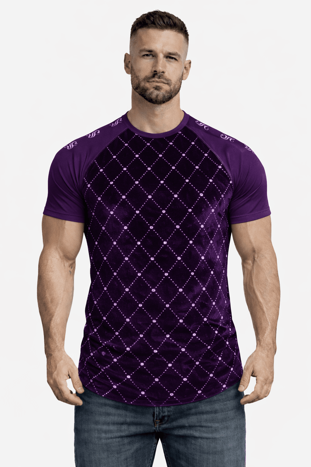 KoAzo 232 - Velvet T-shirt for Men - Sarman Fashion - Wholesale Clothing Fashion Brand for Men from Canada