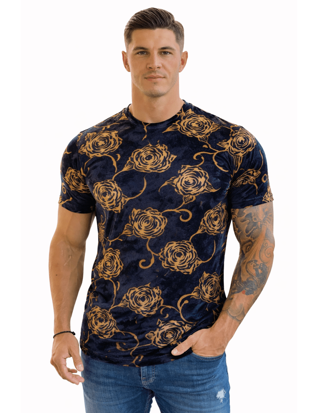 KoAzo 24 - Velvet T-shirt for Men - Sarman Fashion - Wholesale Clothing Fashion Brand for Men from Canada