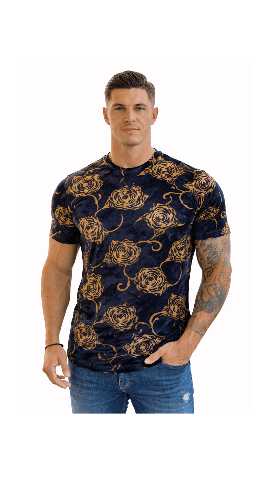 KoAzo 24 - Velvet T-shirt for Men - Sarman Fashion - Wholesale Clothing Fashion Brand for Men from Canada