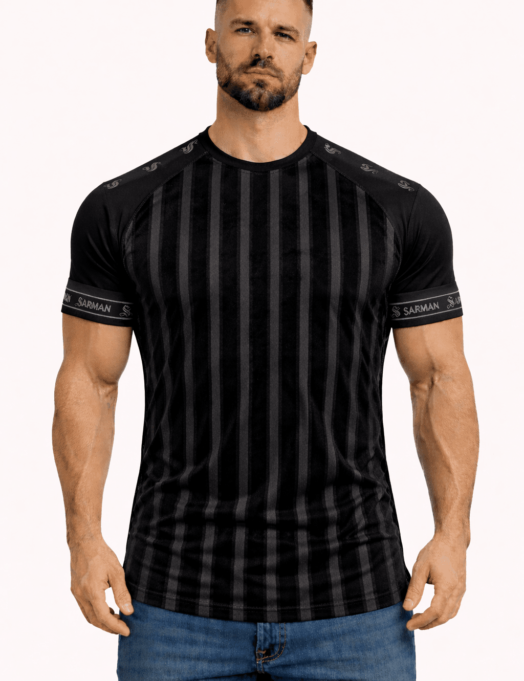 KoAzo 242 - Velvet T-shirt for Men - Sarman Fashion - Wholesale Clothing Fashion Brand for Men from Canada