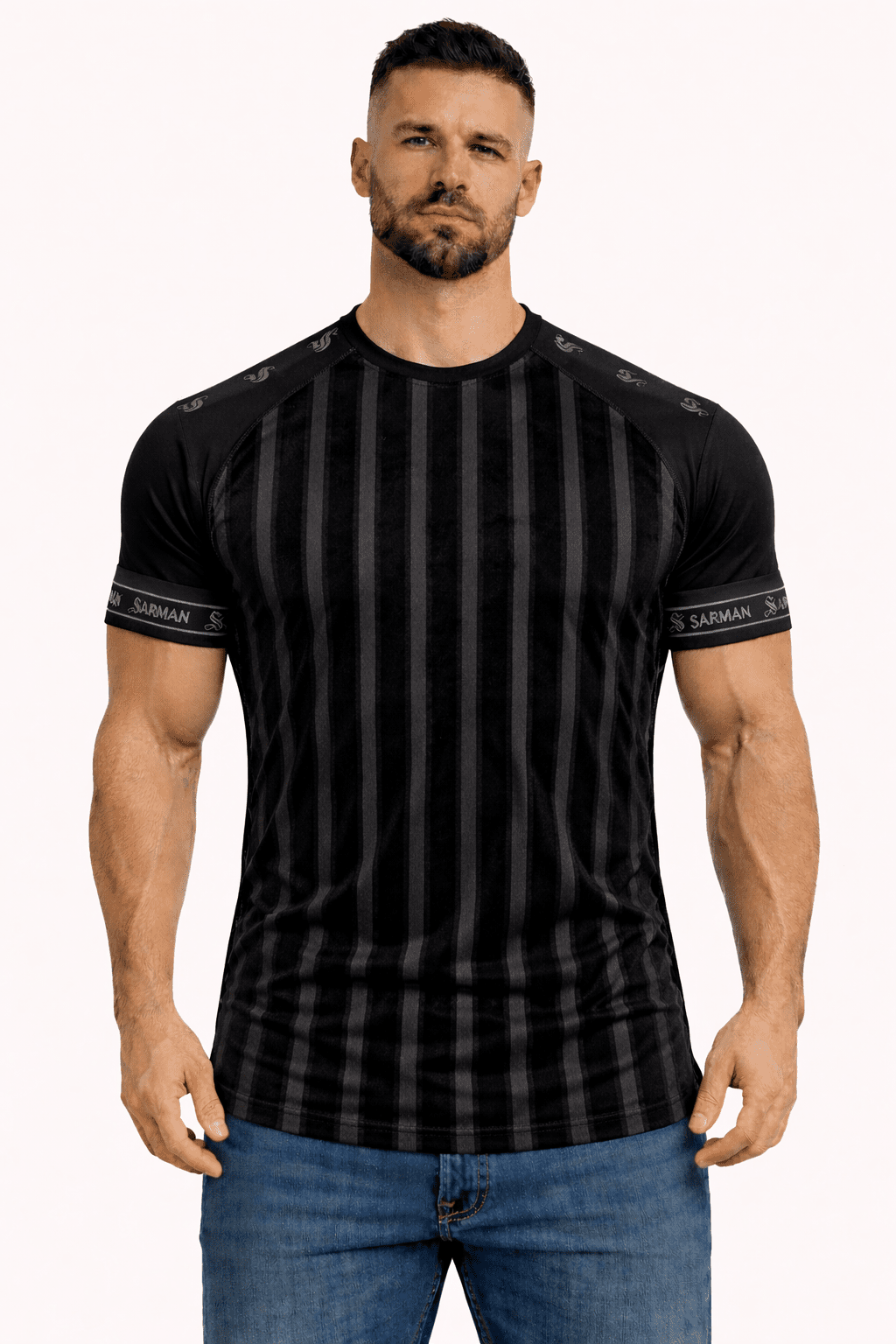 KoAzo 242 - Velvet T-shirt for Men - Sarman Fashion - Wholesale Clothing Fashion Brand for Men from Canada