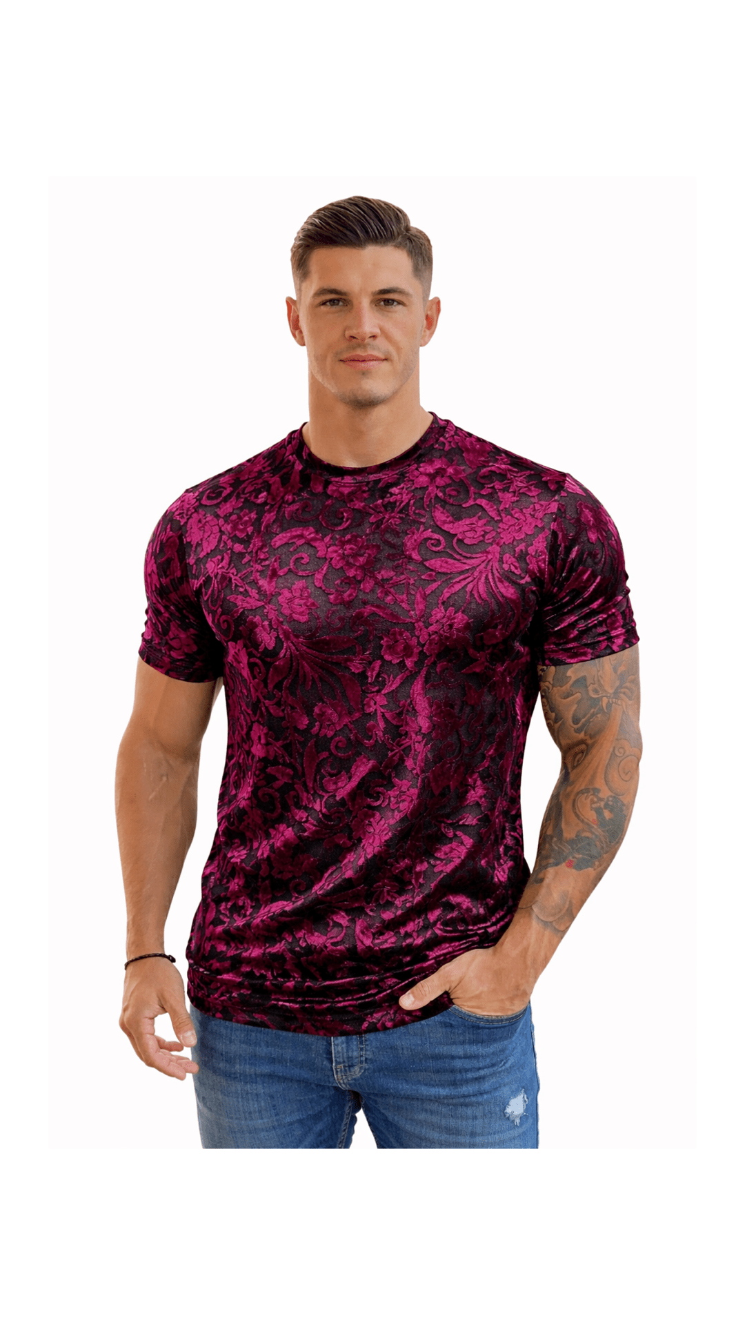 KoAzo 25 - Velvet T-shirt for Men - Sarman Fashion - Wholesale Clothing Fashion Brand for Men from Canada