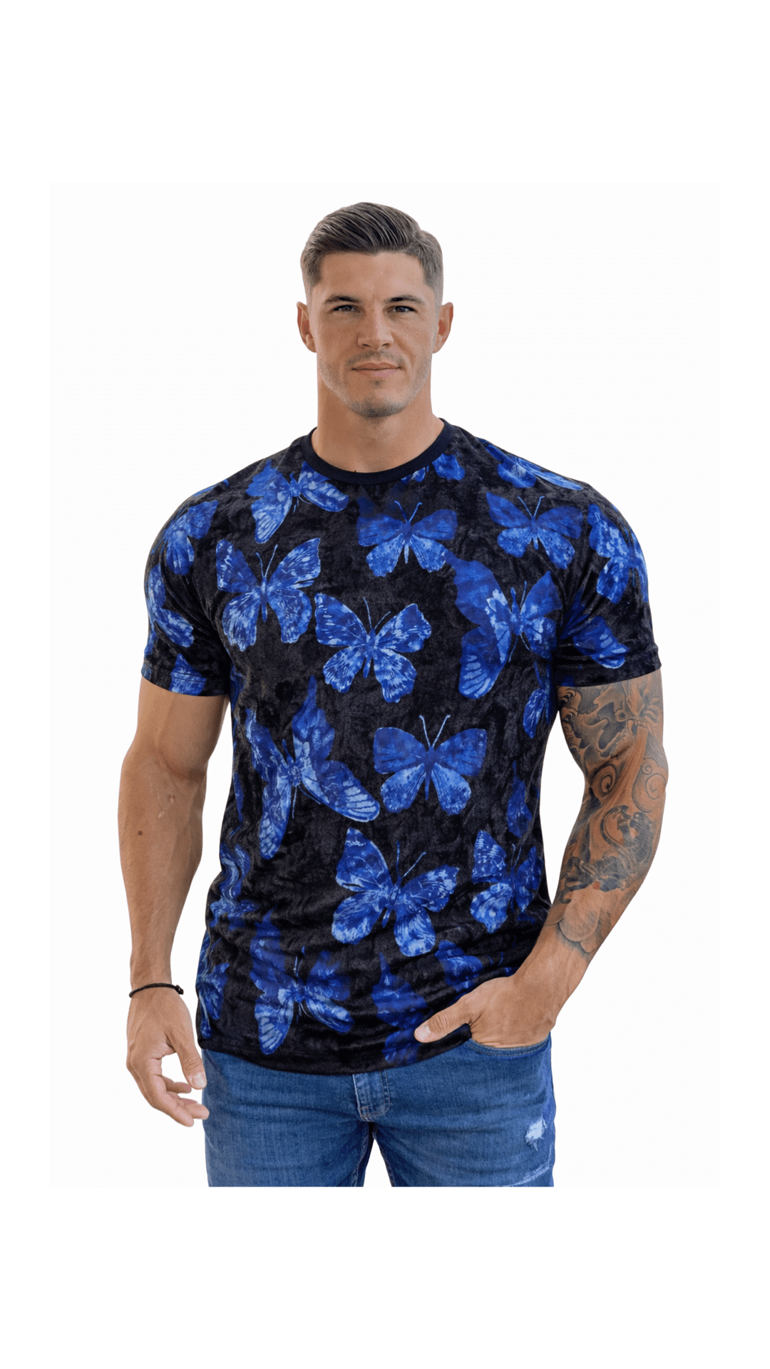 KoAzo 26 - Velvet T-shirt for Men - Sarman Fashion - Wholesale Clothing Fashion Brand for Men from Canada