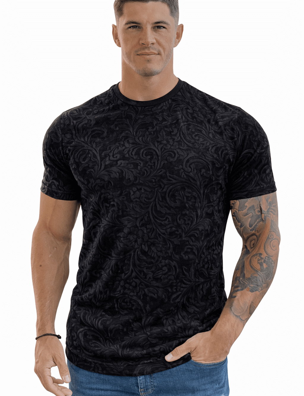 KoAzo 27 - Velvet T-shirt for Men - Sarman Fashion - Wholesale Clothing Fashion Brand for Men from Canada