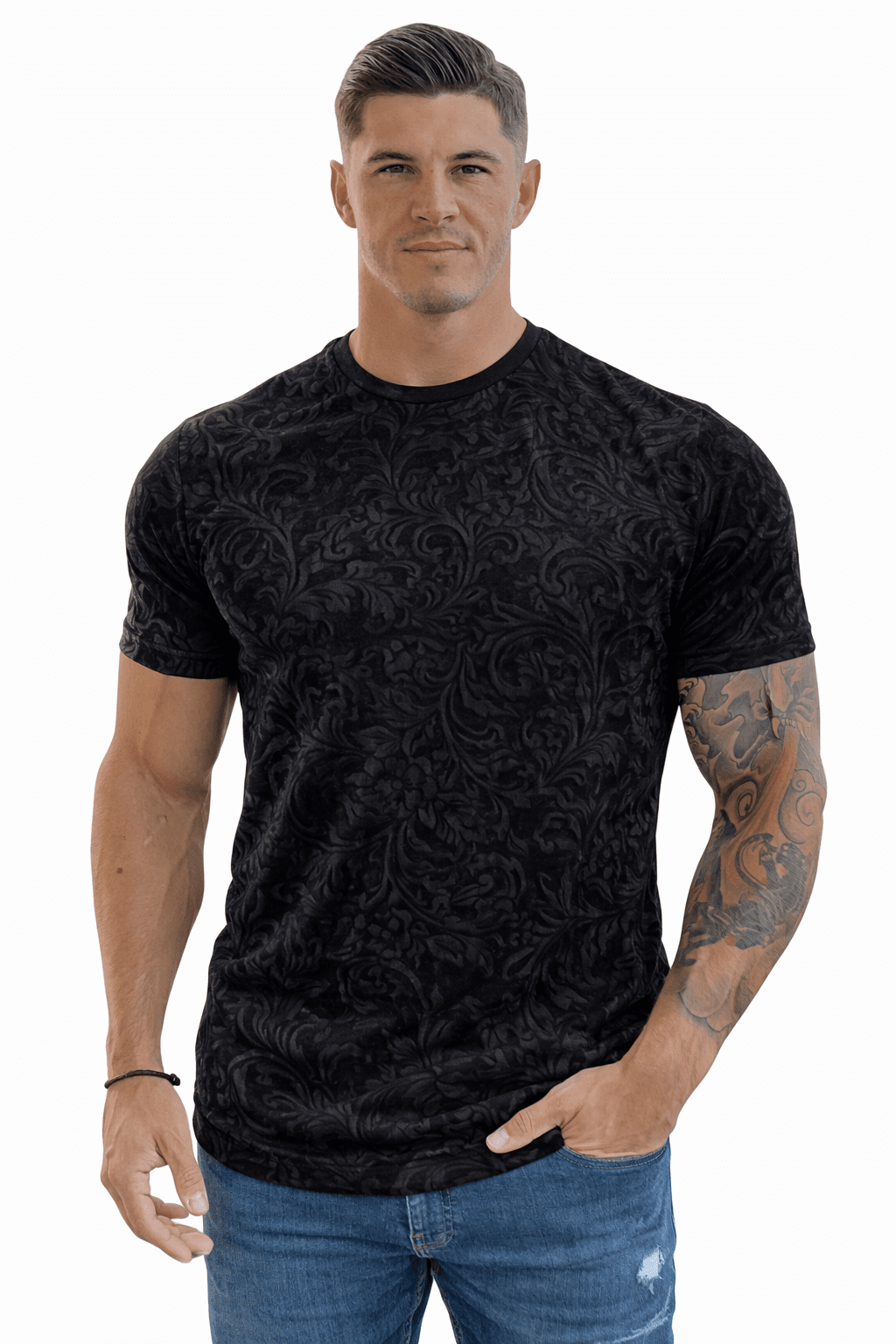 KoAzo 27 - Velvet T-shirt for Men - Sarman Fashion - Wholesale Clothing Fashion Brand for Men from Canada