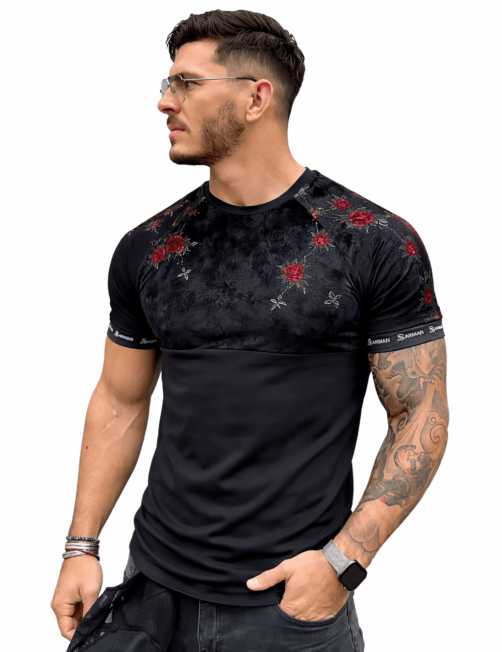 KoAzo 278 - Velvet T-shirt for Men - Sarman Fashion - Wholesale Clothing Fashion Brand for Men from Canada