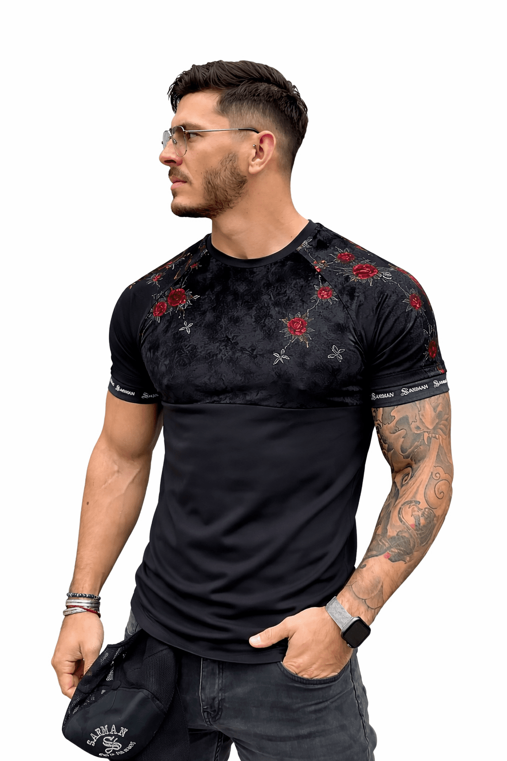 KoAzo 278 - Velvet T-shirt for Men - Sarman Fashion - Wholesale Clothing Fashion Brand for Men from Canada
