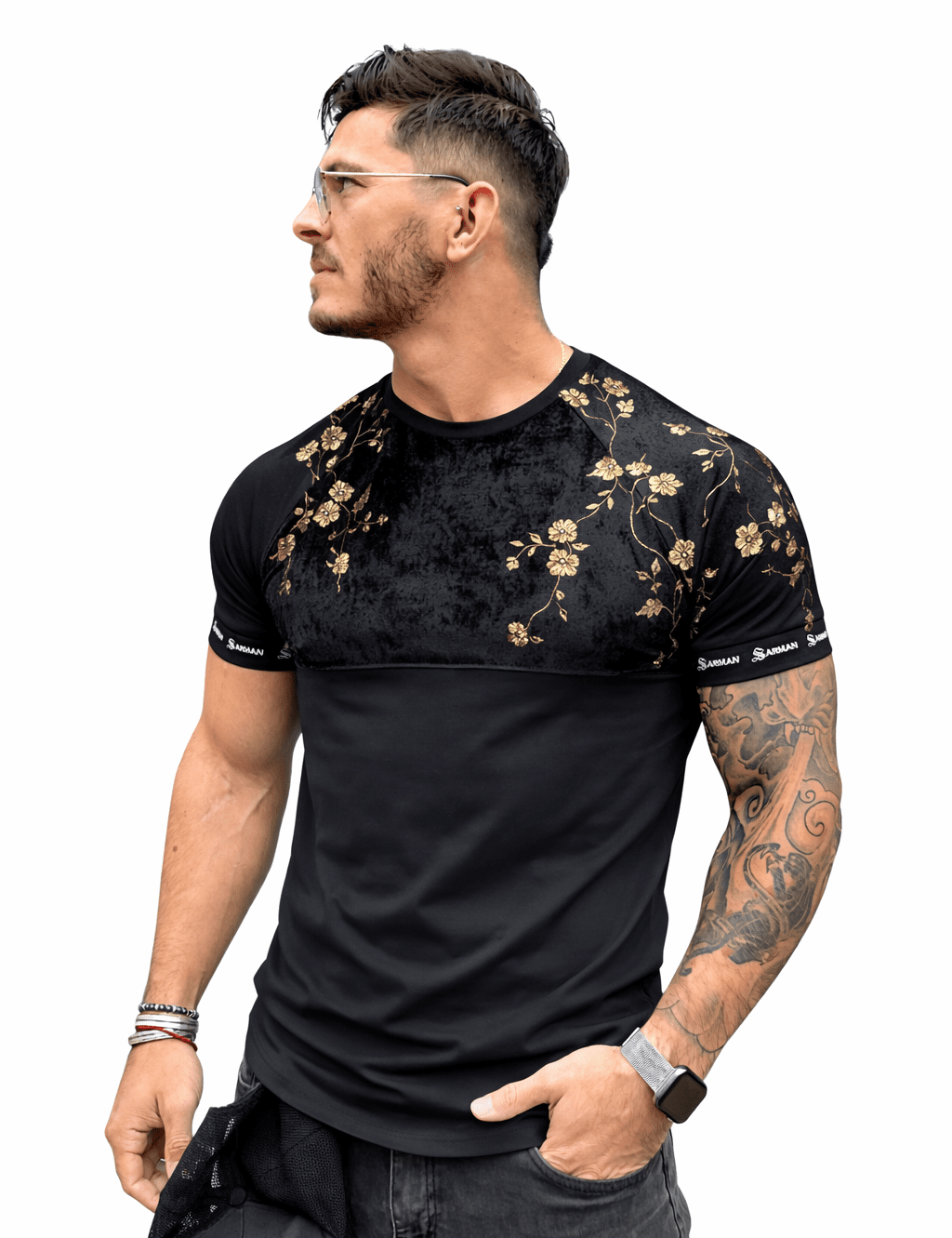 KoAzo 279 - Velvet T-shirt for Men - Sarman Fashion - Wholesale Clothing Fashion Brand for Men from Canada
