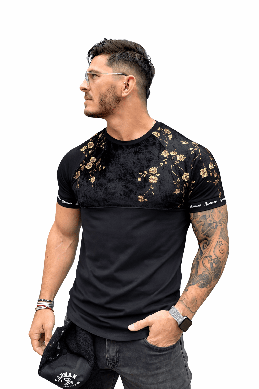 KoAzo 279 - Velvet T-shirt for Men - Sarman Fashion - Wholesale Clothing Fashion Brand for Men from Canada