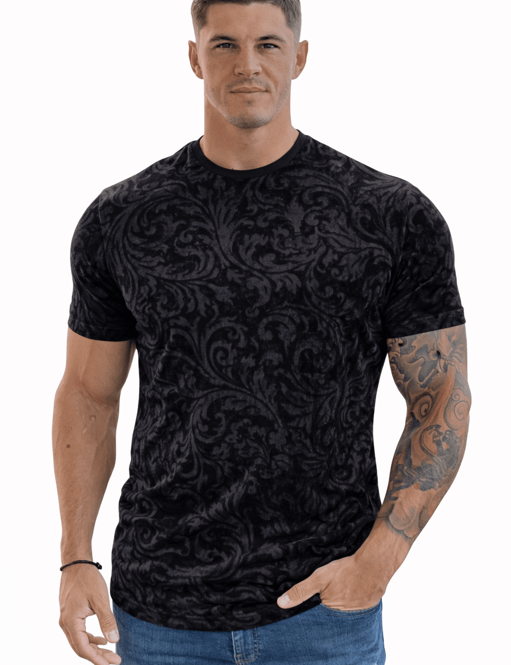 KoAzo 28 - Velvet T-shirt for Men - Sarman Fashion - Wholesale Clothing Fashion Brand for Men from Canada