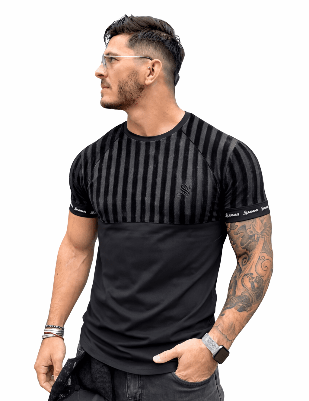 KoAzo 281 - Velvet T-shirt for Men - Sarman Fashion - Wholesale Clothing Fashion Brand for Men from Canada
