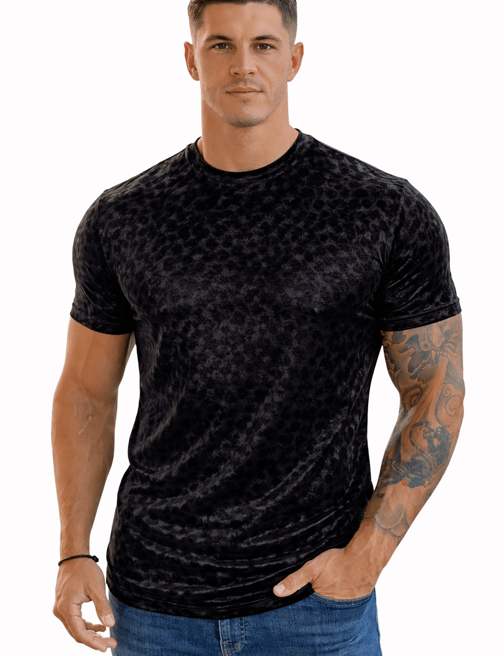 KoAzo 29 - Velvet T-shirt for Men - Sarman Fashion - Wholesale Clothing Fashion Brand for Men from Canada