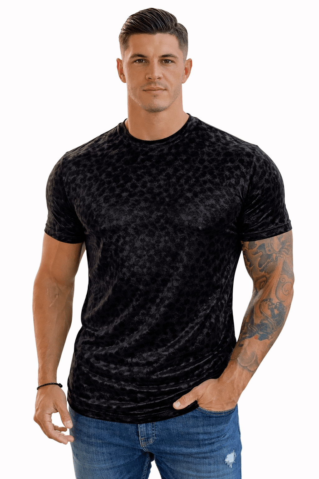 KoAzo 29 - Velvet T-shirt for Men - Sarman Fashion - Wholesale Clothing Fashion Brand for Men from Canada