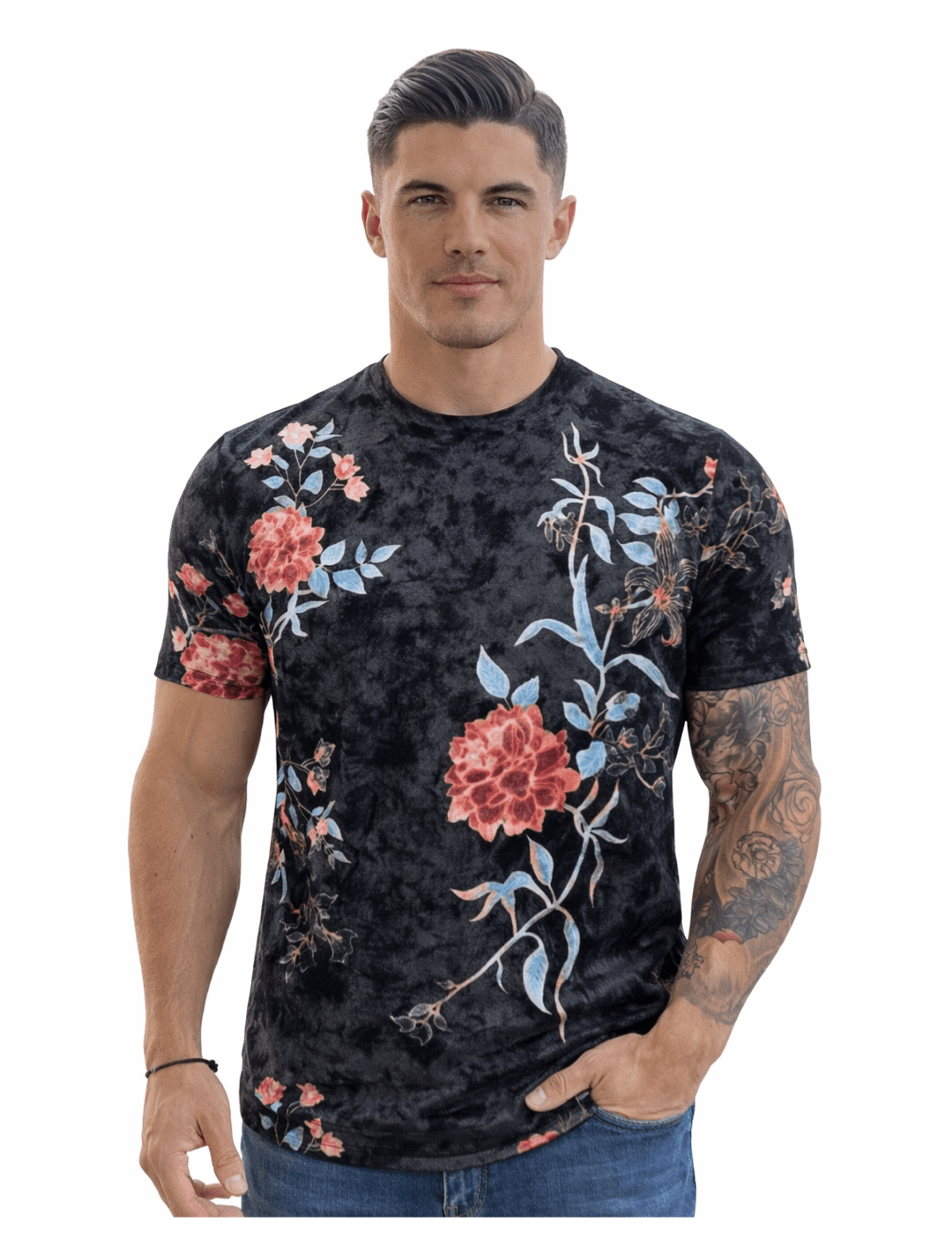 KoAzo 3 - Velvet T-shirt for Men - Sarman Fashion - Wholesale Clothing Fashion Brand for Men from Canada