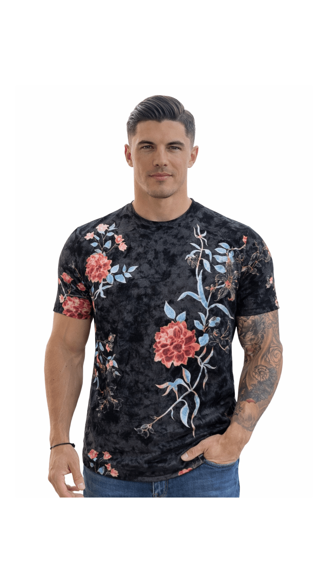 KoAzo 3 - Velvet T-shirt for Men - Sarman Fashion - Wholesale Clothing Fashion Brand for Men from Canada