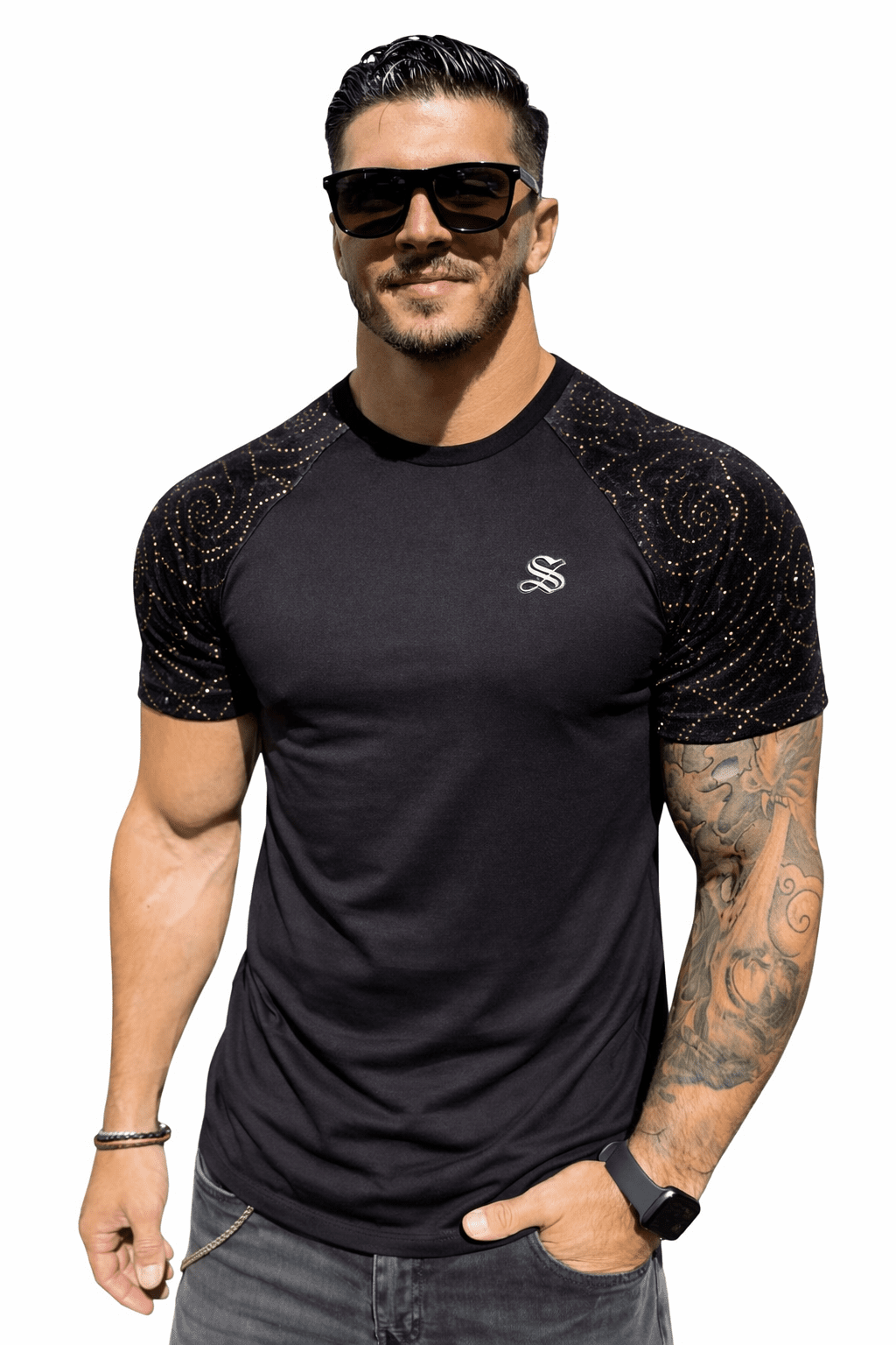 KoAzo 302 - Velvet T-shirt for Men - Sarman Fashion - Wholesale Clothing Fashion Brand for Men from Canada