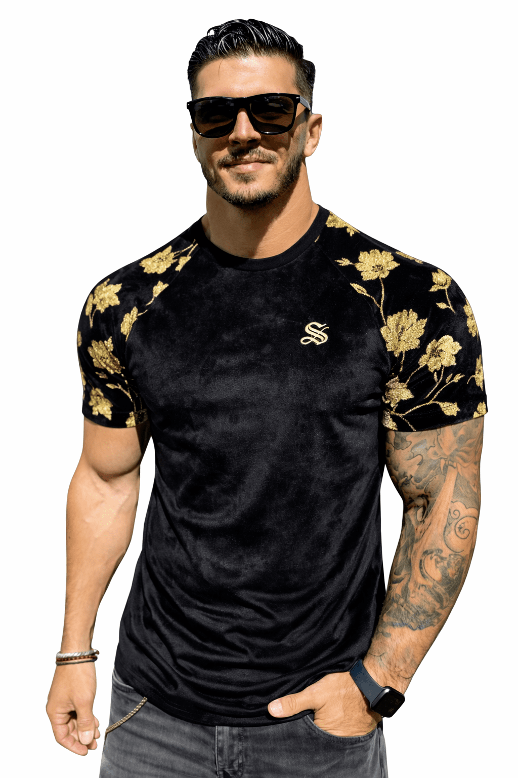 KoAzo 307 - Velvet T-shirt for Men - Sarman Fashion - Wholesale Clothing Fashion Brand for Men from Canada