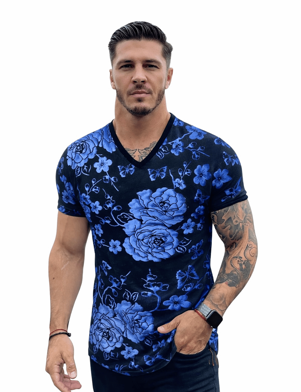 KoAzo 308 - Velvet T-shirt for Men - Sarman Fashion - Wholesale Clothing Fashion Brand for Men from Canada