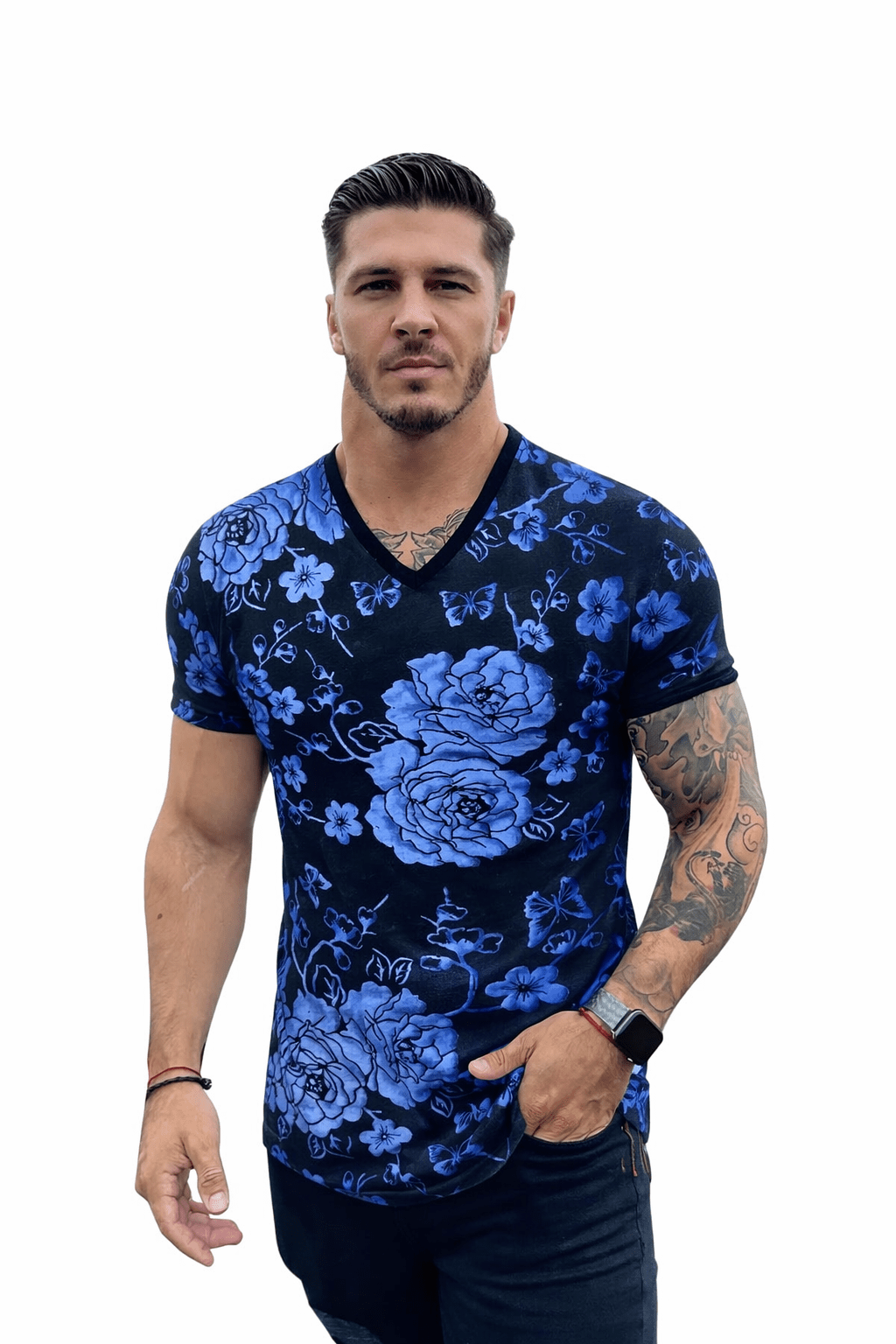 KoAzo 308 - Velvet T-shirt for Men - Sarman Fashion - Wholesale Clothing Fashion Brand for Men from Canada