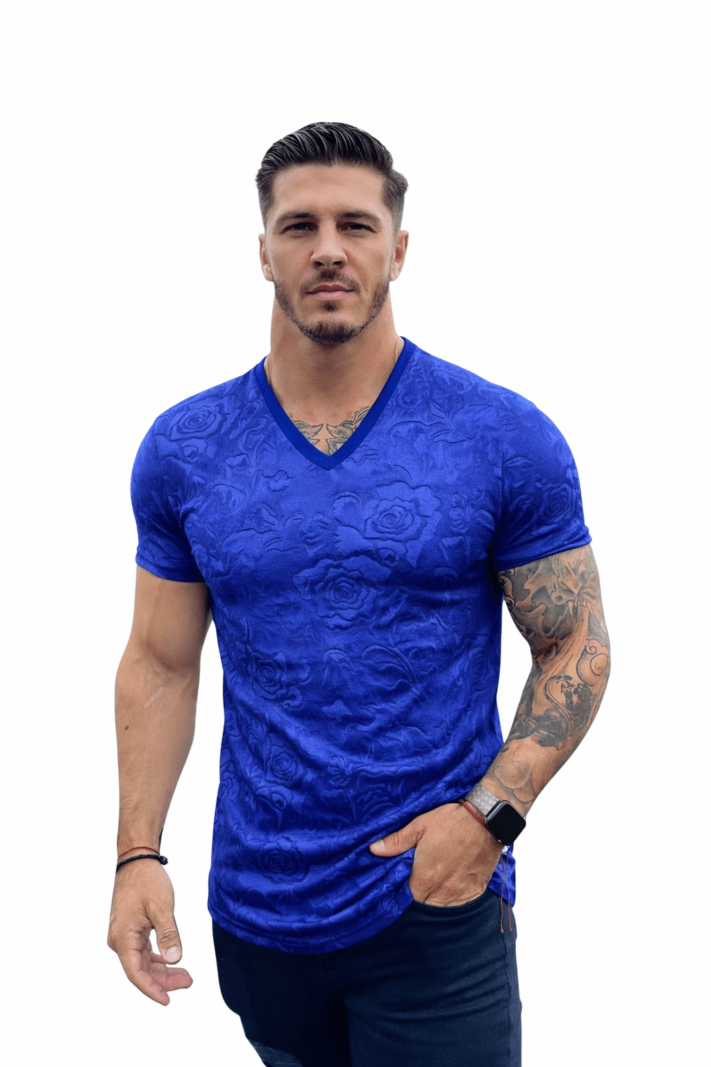 KoAzo 309 - Velvet T-shirt for Men - Sarman Fashion - Wholesale Clothing Fashion Brand for Men from Canada