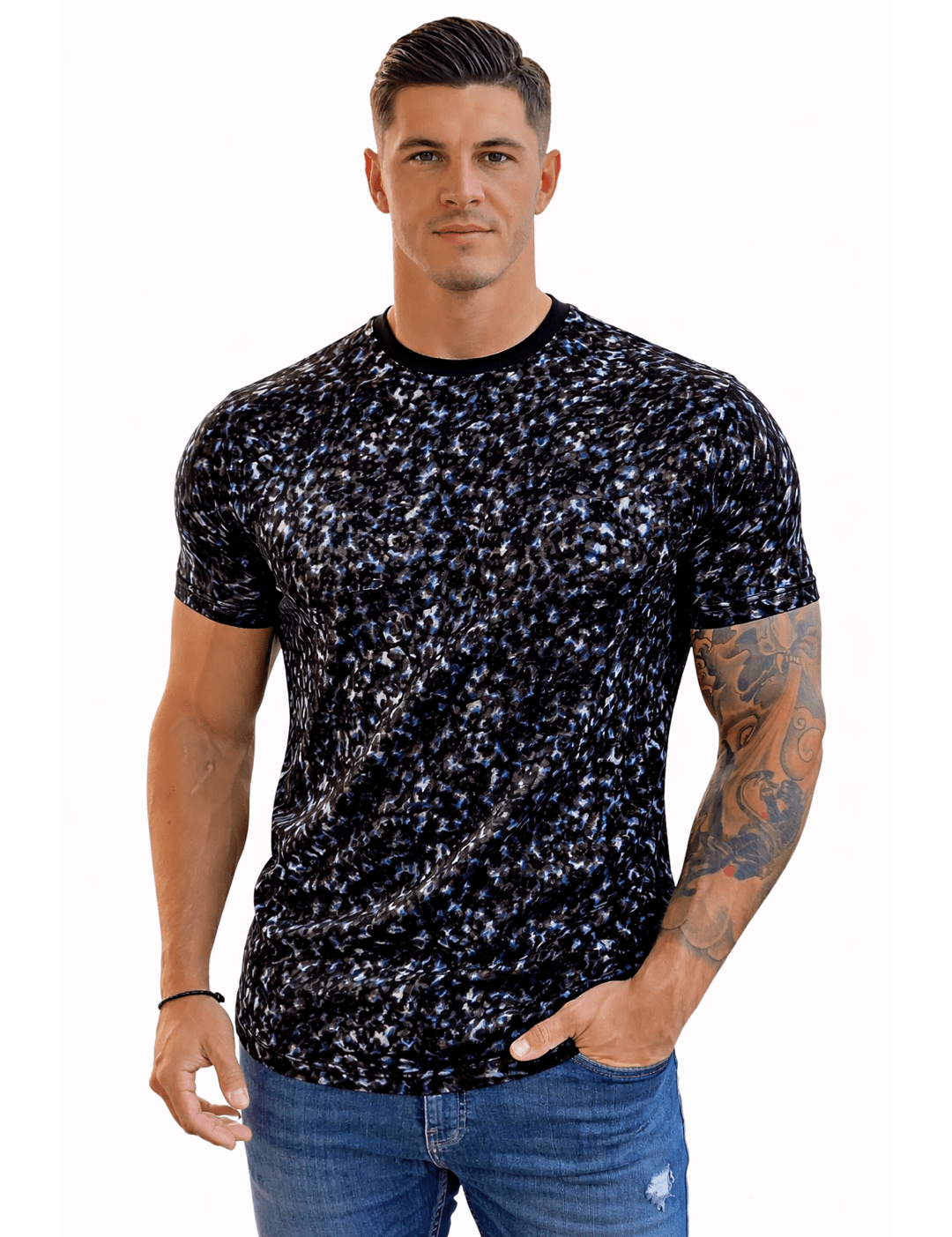 KoAzo 31 - Velvet T-shirt for Men - Sarman Fashion - Wholesale Clothing Fashion Brand for Men from Canada