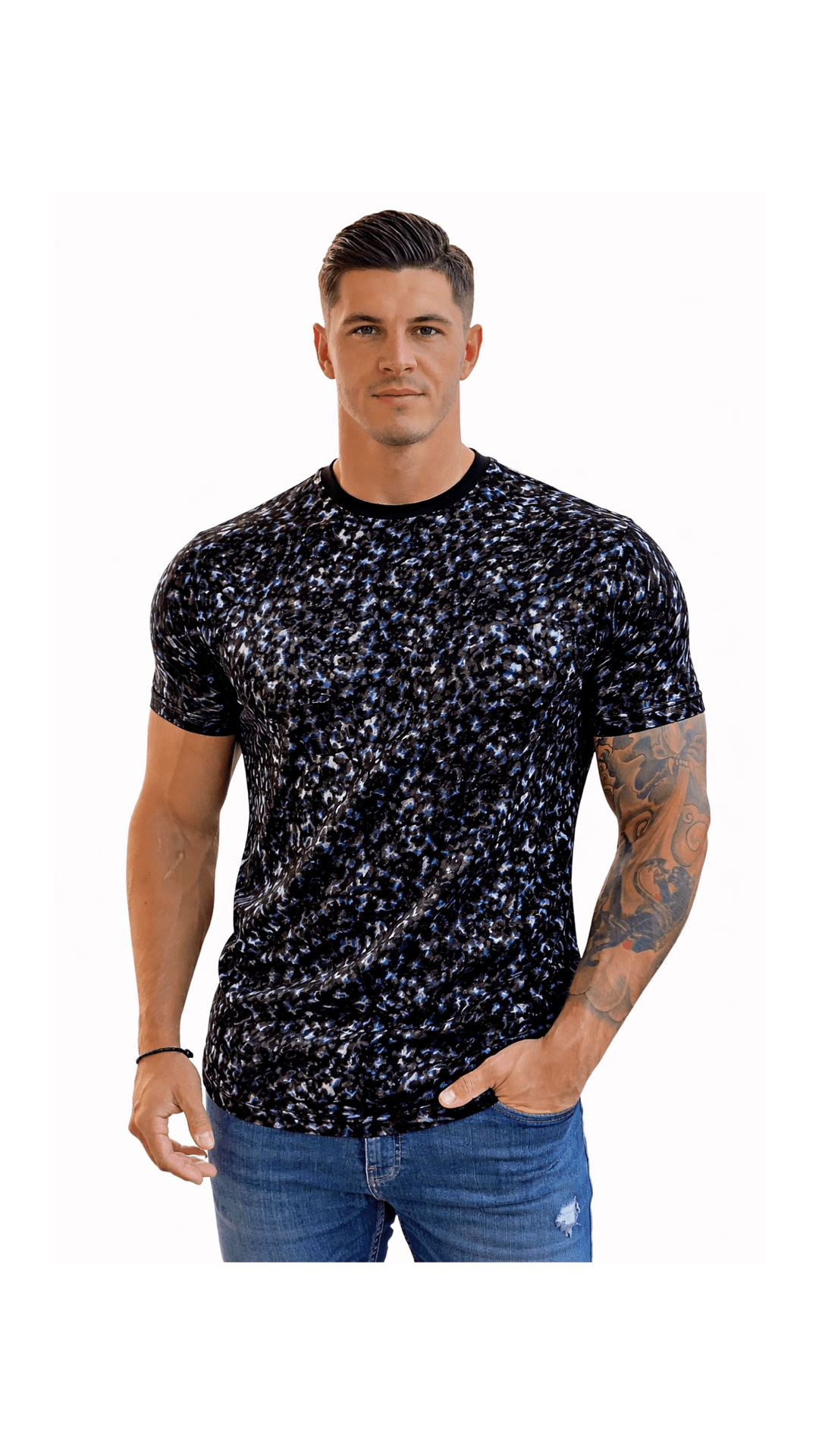 KoAzo 31 - Velvet T-shirt for Men - Sarman Fashion - Wholesale Clothing Fashion Brand for Men from Canada