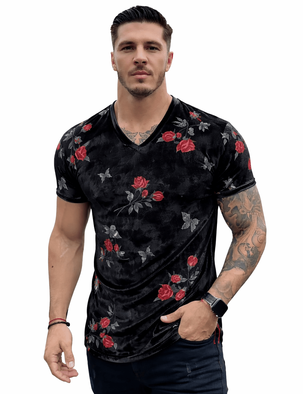 KoAzo 311 - Velvet T-shirt for Men - Sarman Fashion - Wholesale Clothing Fashion Brand for Men from Canada