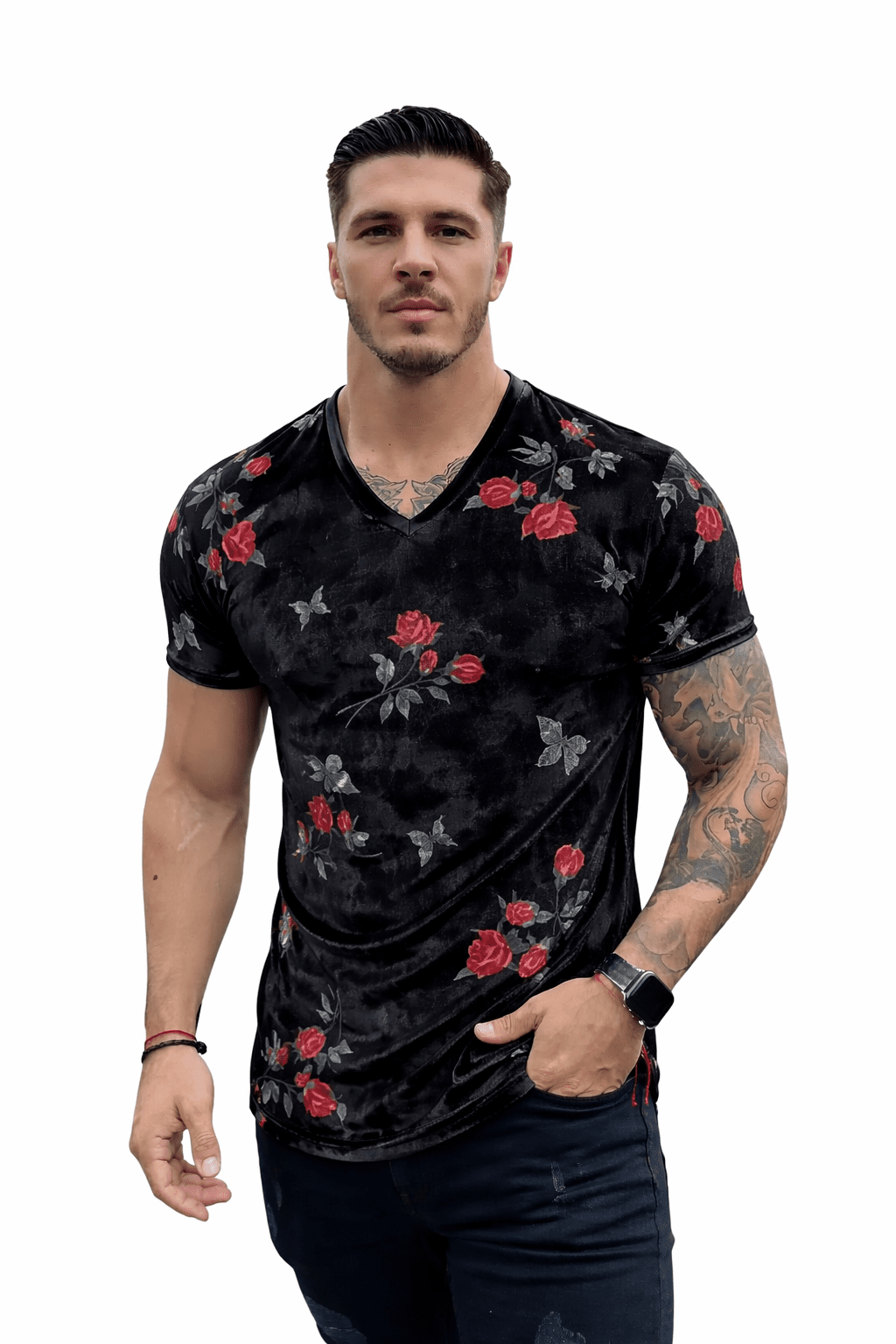 KoAzo 311 - Velvet T-shirt for Men - Sarman Fashion - Wholesale Clothing Fashion Brand for Men from Canada