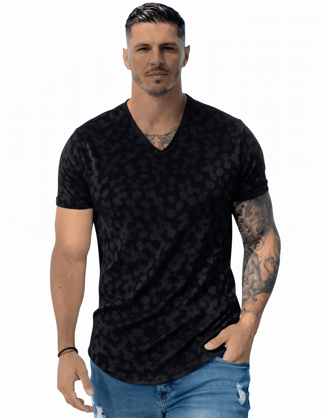 KoAzo 314 - Velvet T-shirt for Men - Sarman Fashion - Wholesale Clothing Fashion Brand for Men from Canada