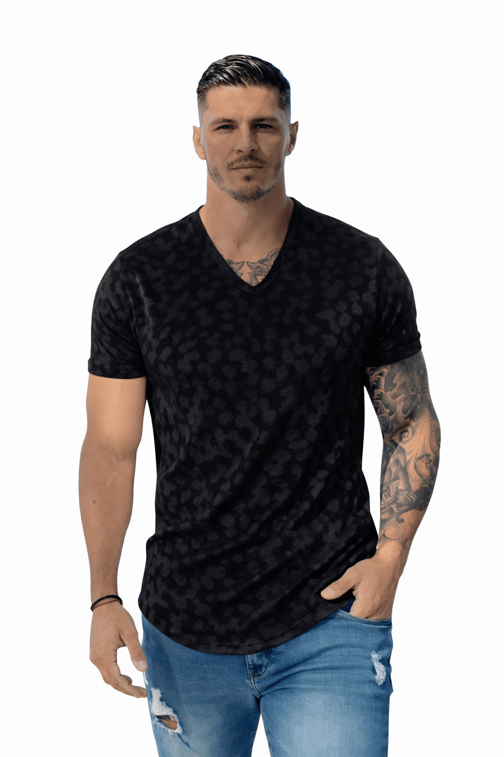 KoAzo 314 - Velvet T-shirt for Men - Sarman Fashion - Wholesale Clothing Fashion Brand for Men from Canada