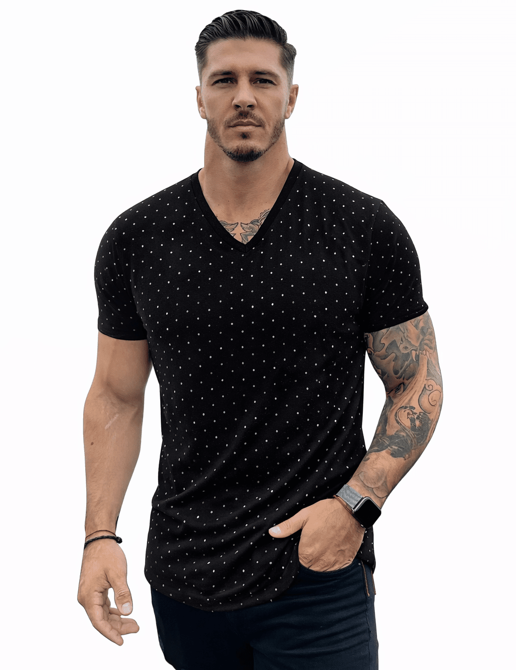 KoAzo 317 - Velvet T-shirt for Men - Sarman Fashion - Wholesale Clothing Fashion Brand for Men from Canada