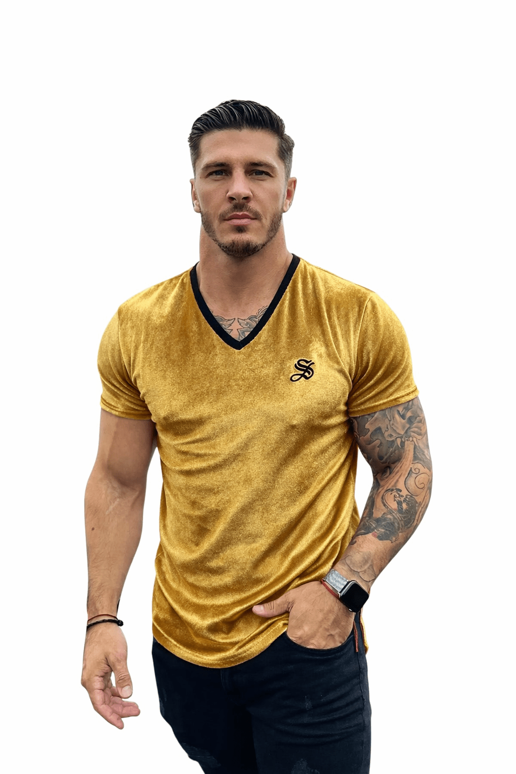 KoAzo 318 - Velvet T-shirt for Men - Sarman Fashion - Wholesale Clothing Fashion Brand for Men from Canada