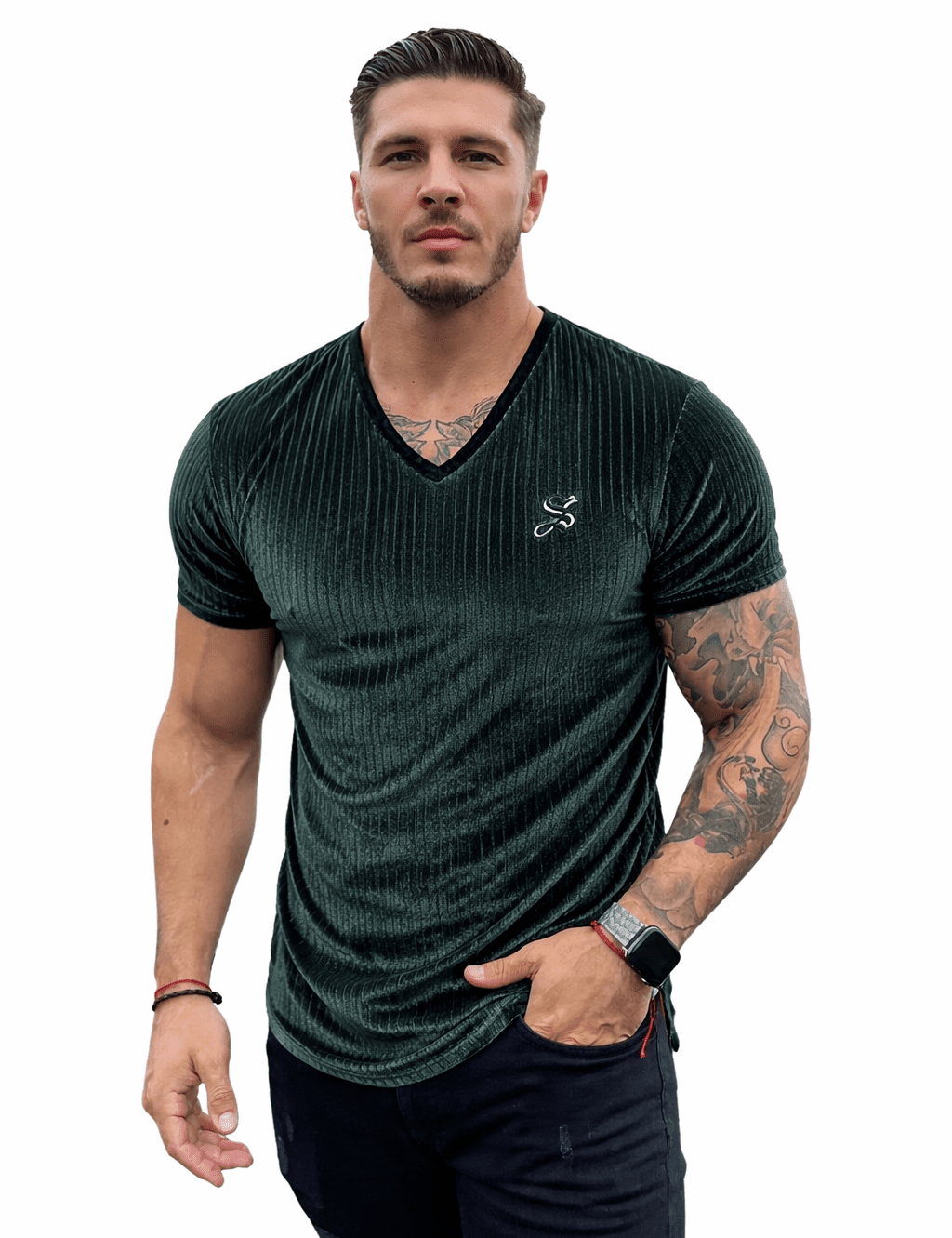 KoAzo 319 - Velvet T-shirt for Men - Sarman Fashion - Wholesale Clothing Fashion Brand for Men from Canada