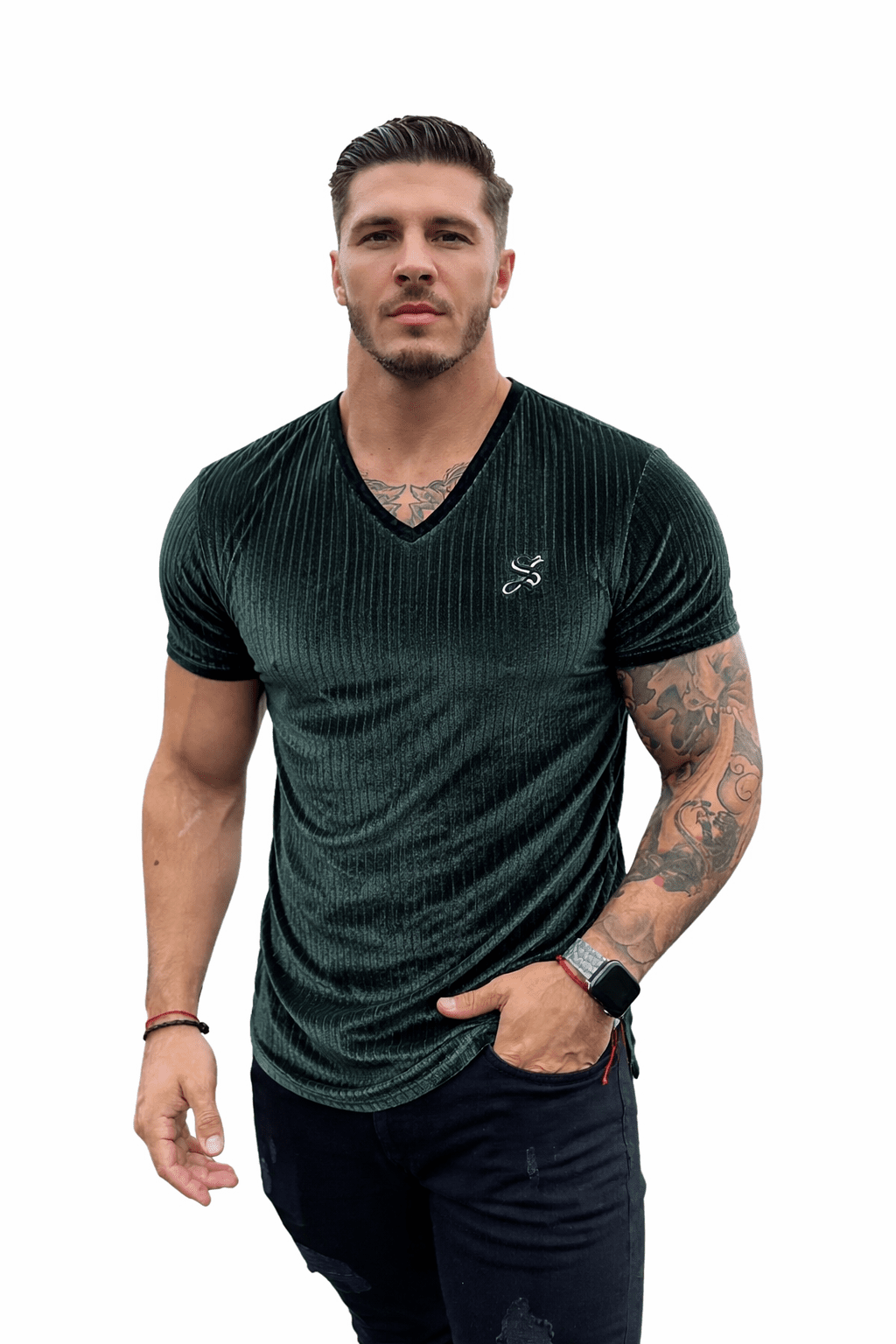 KoAzo 319 - Velvet T-shirt for Men - Sarman Fashion - Wholesale Clothing Fashion Brand for Men from Canada