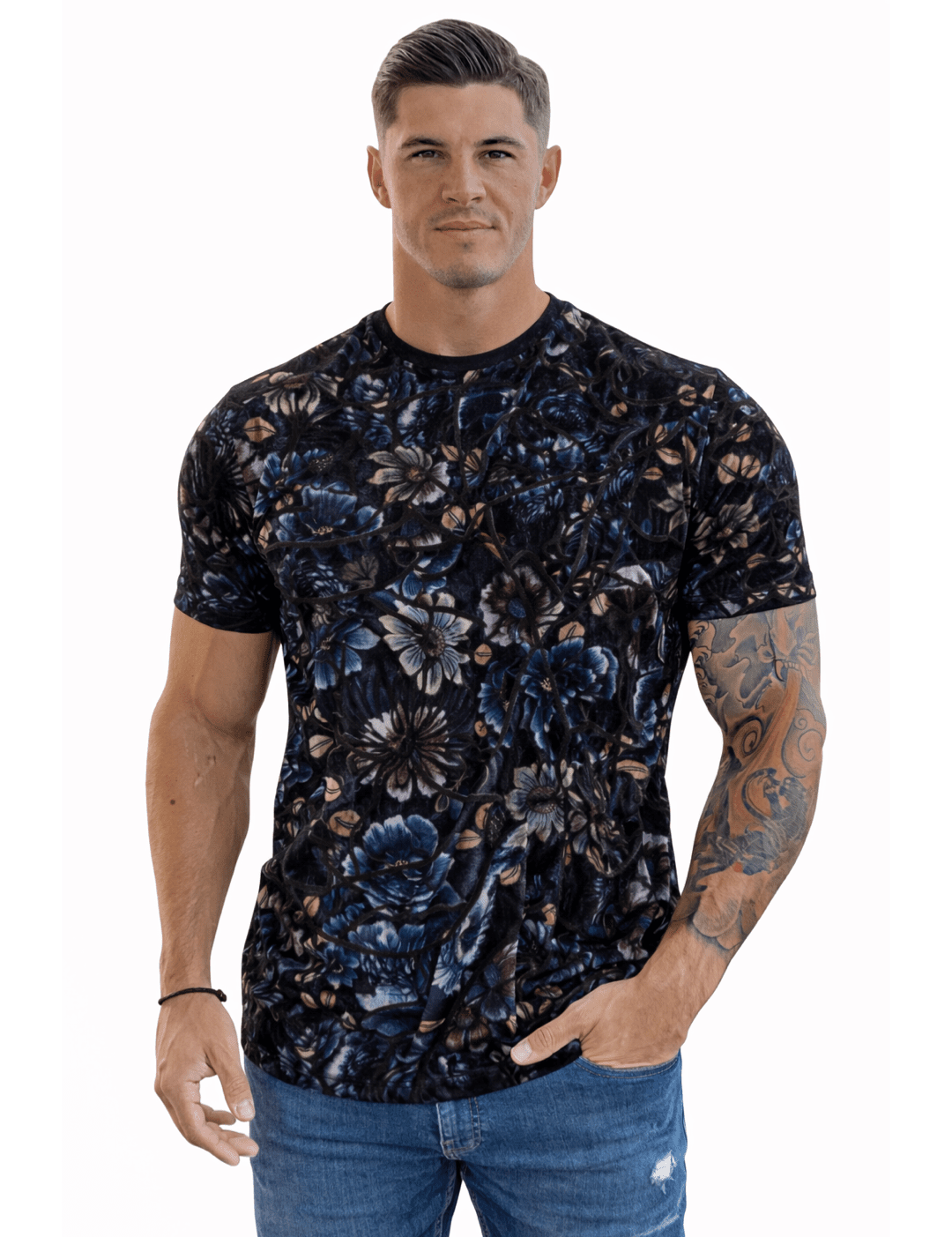 KoAzo 32 - Velvet T-shirt for Men - Sarman Fashion - Wholesale Clothing Fashion Brand for Men from Canada