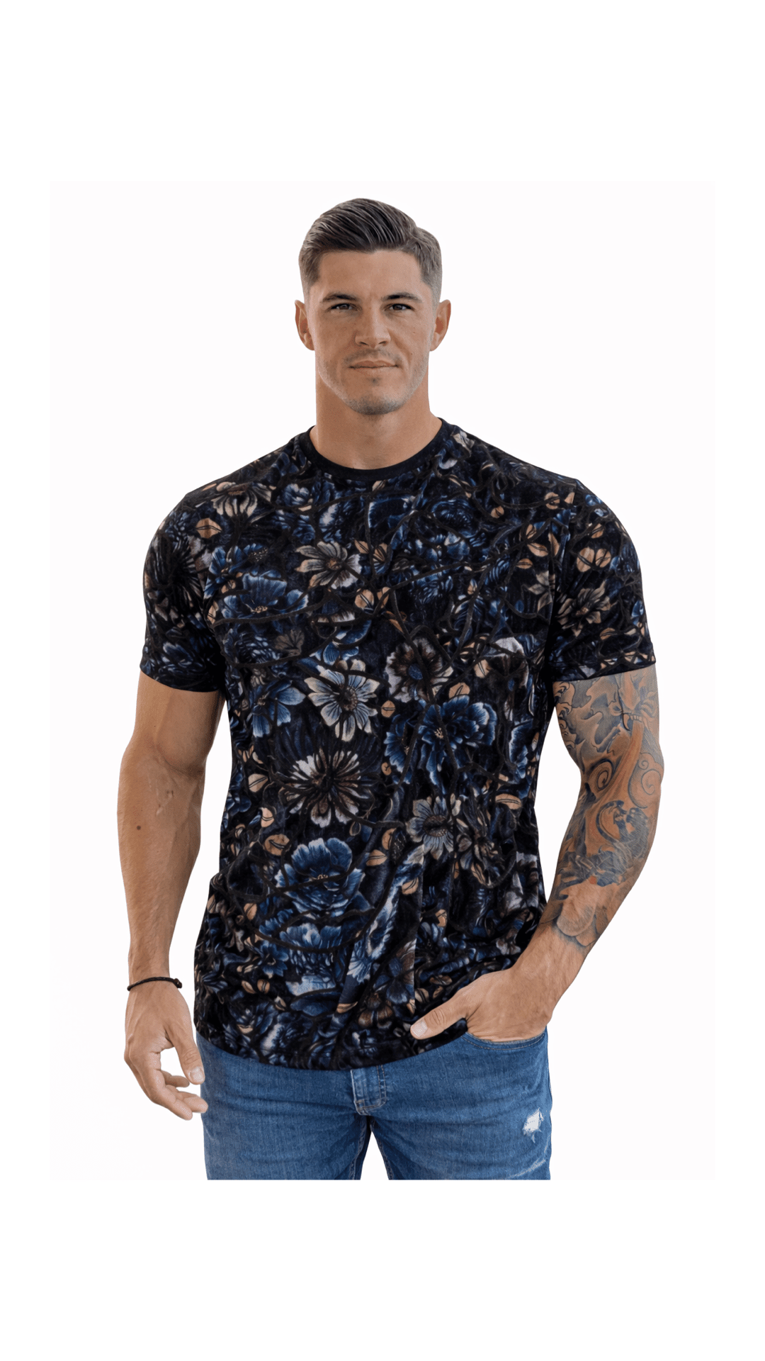 KoAzo 32 - Velvet T-shirt for Men - Sarman Fashion - Wholesale Clothing Fashion Brand for Men from Canada
