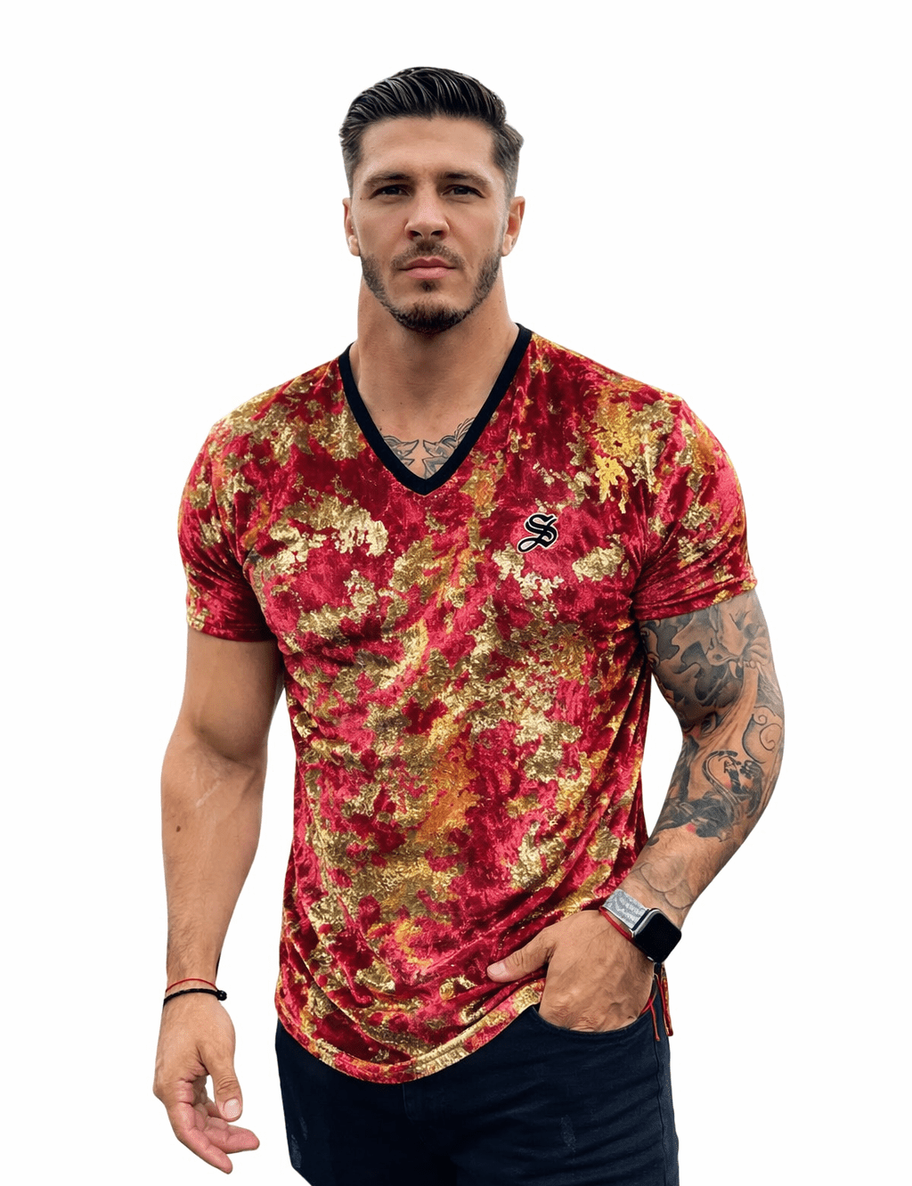 KoAzo 320 - Velvet T-shirt for Men - Sarman Fashion - Wholesale Clothing Fashion Brand for Men from Canada