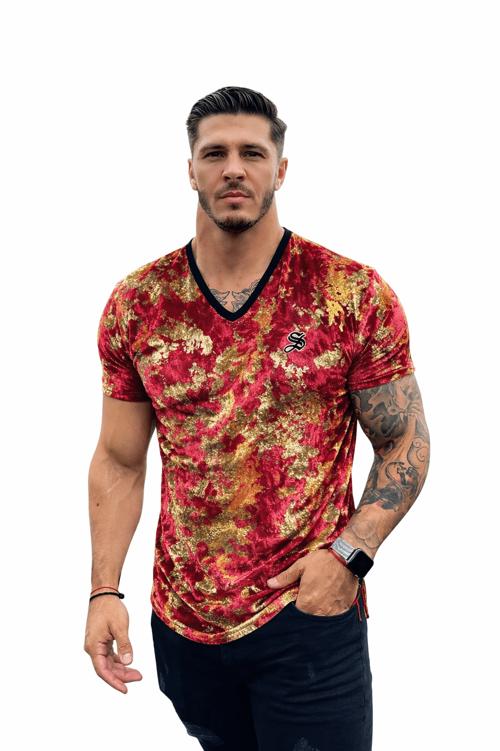 KoAzo 320 - Velvet T-shirt for Men - Sarman Fashion - Wholesale Clothing Fashion Brand for Men from Canada