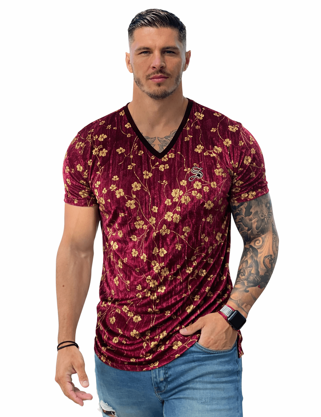 KoAzo 321 - Velvet T-shirt for Men - Sarman Fashion - Wholesale Clothing Fashion Brand for Men from Canada