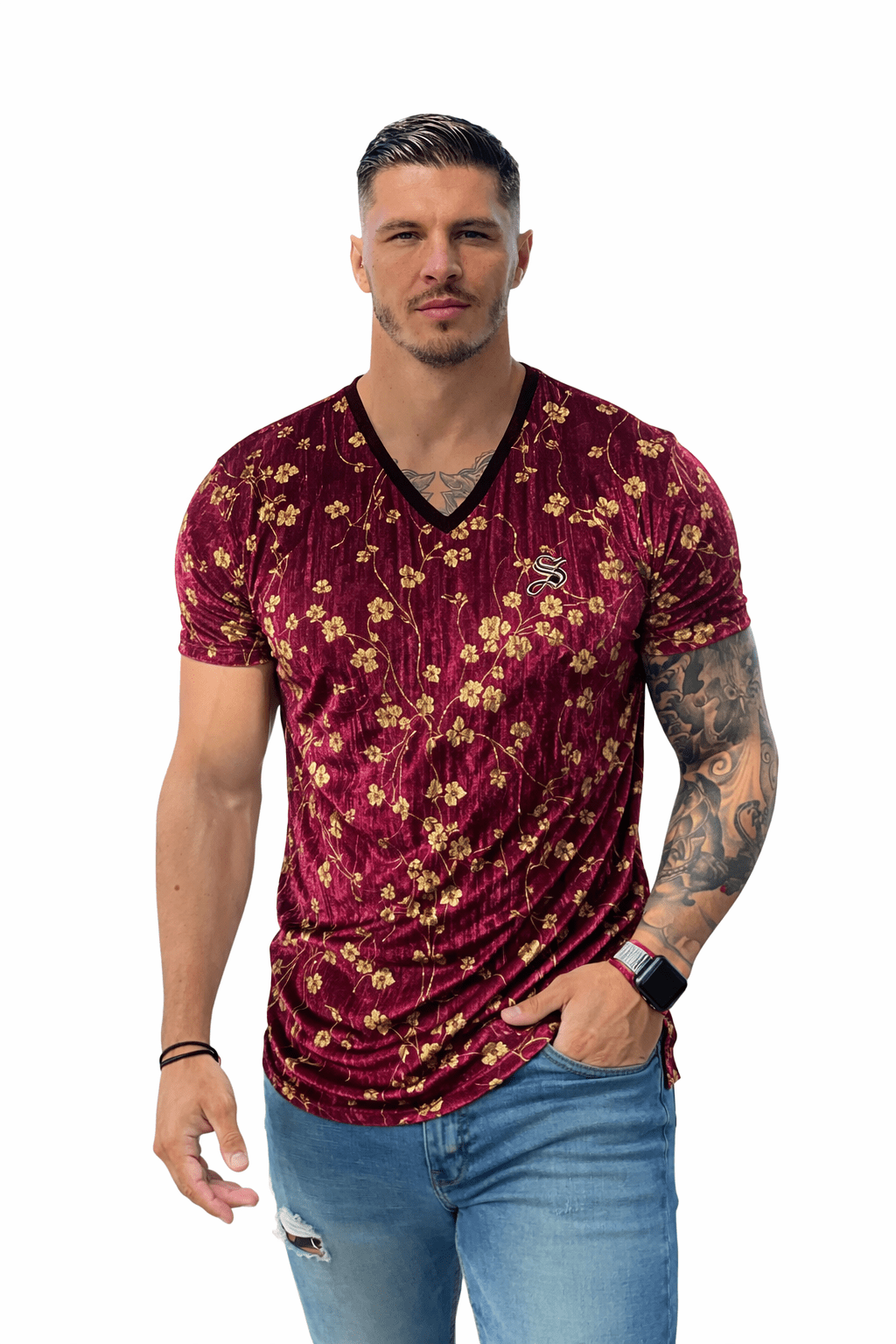 KoAzo 321 - Velvet T-shirt for Men - Sarman Fashion - Wholesale Clothing Fashion Brand for Men from Canada