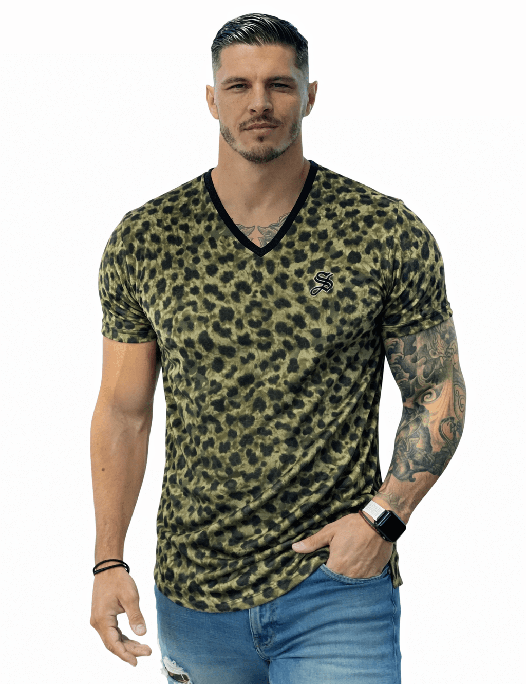 KoAzo 323 - Velvet T-shirt for Men - Sarman Fashion - Wholesale Clothing Fashion Brand for Men from Canada