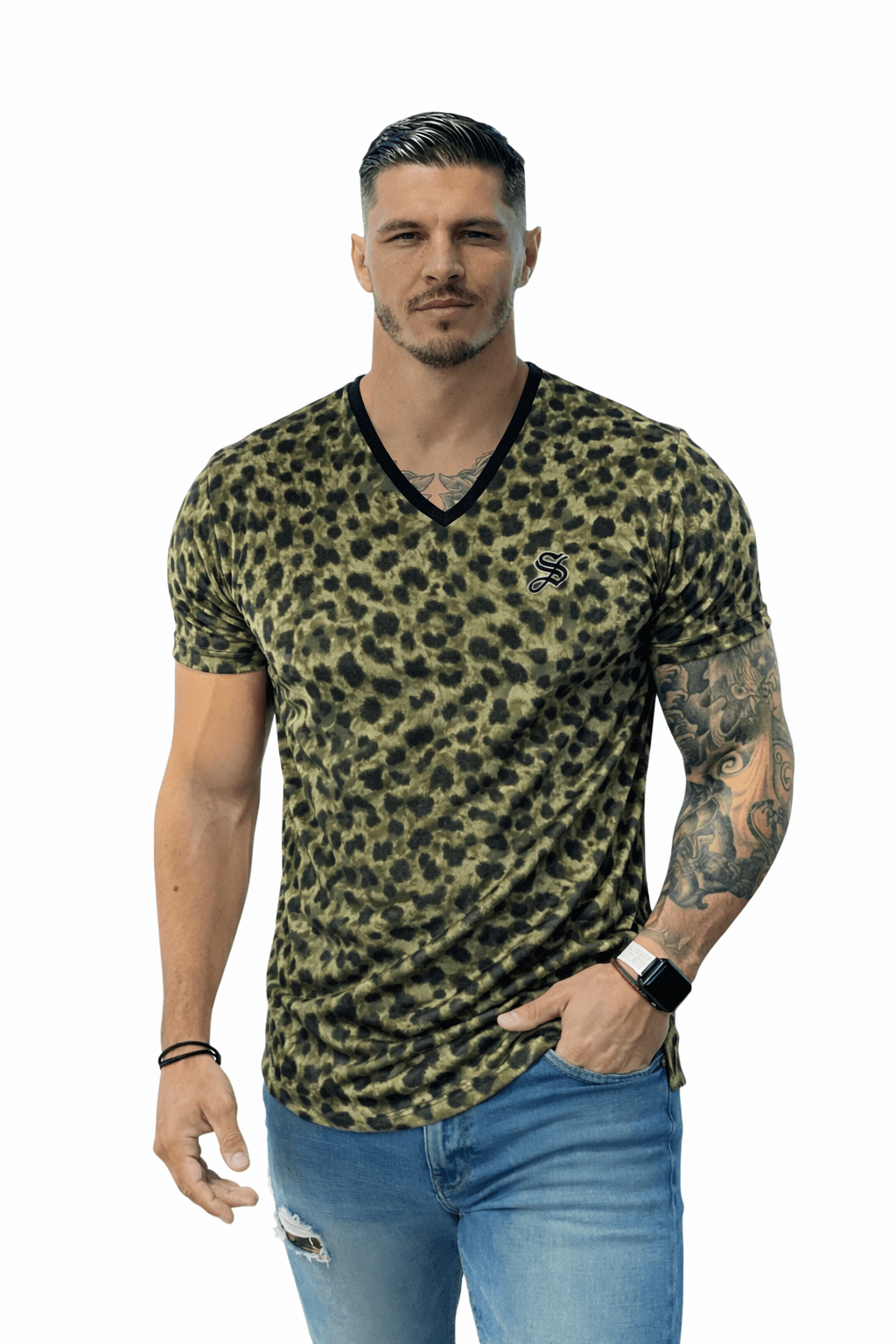 KoAzo 323 - Velvet T-shirt for Men - Sarman Fashion - Wholesale Clothing Fashion Brand for Men from Canada