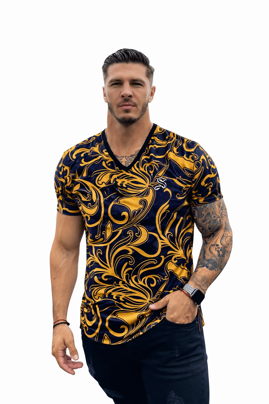 KoAzo 324 - Velvet T-shirt for Men - Sarman Fashion - Wholesale Clothing Fashion Brand for Men from Canada