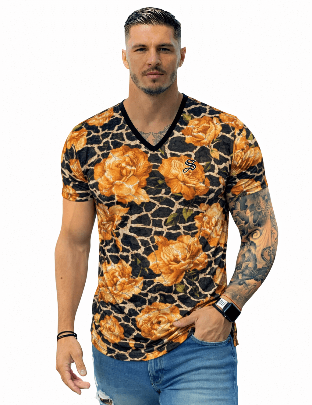 KoAzo 325 - Velvet T-shirt for Men - Sarman Fashion - Wholesale Clothing Fashion Brand for Men from Canada
