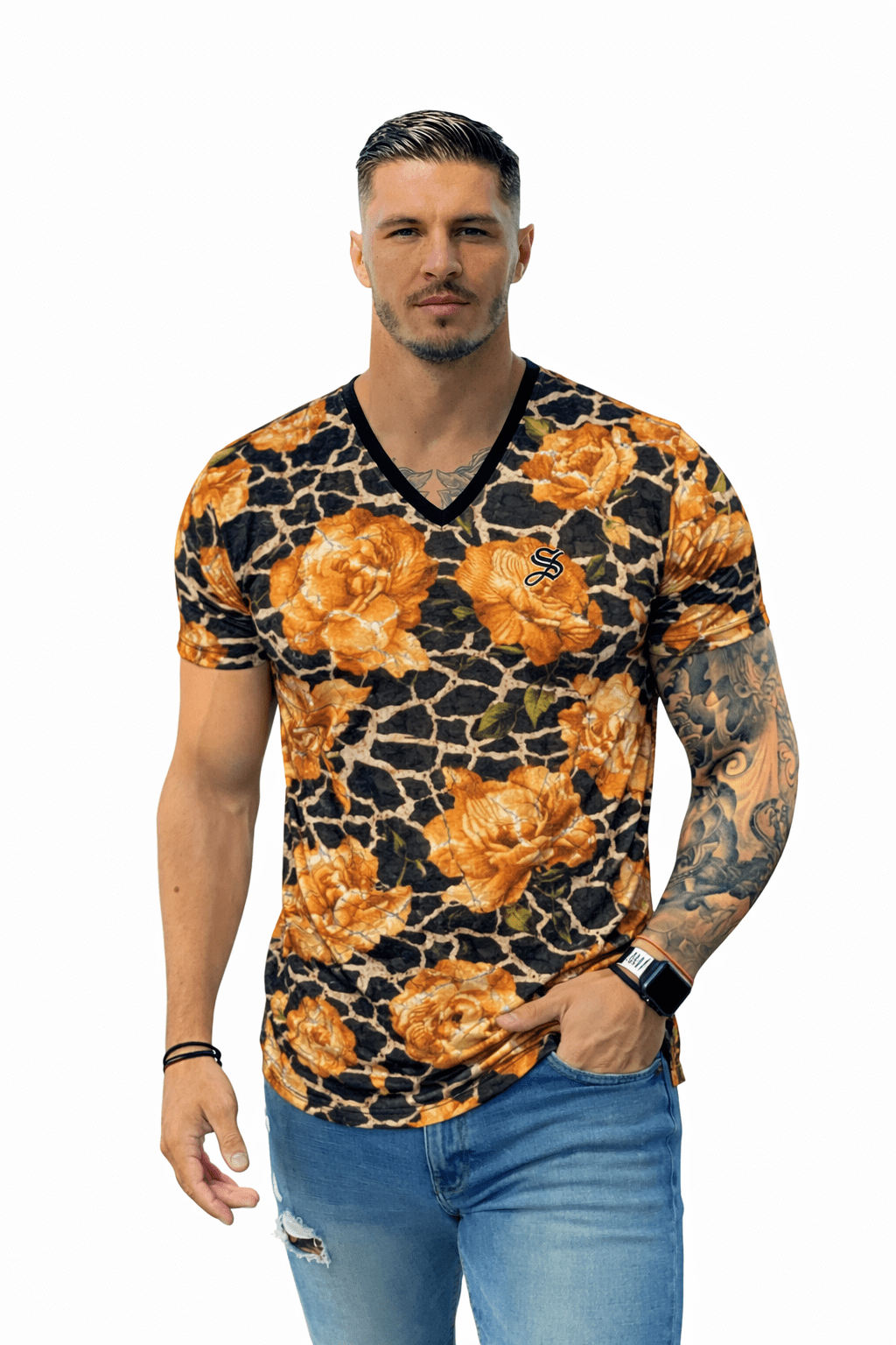 KoAzo 325 - Velvet T-shirt for Men - Sarman Fashion - Wholesale Clothing Fashion Brand for Men from Canada
