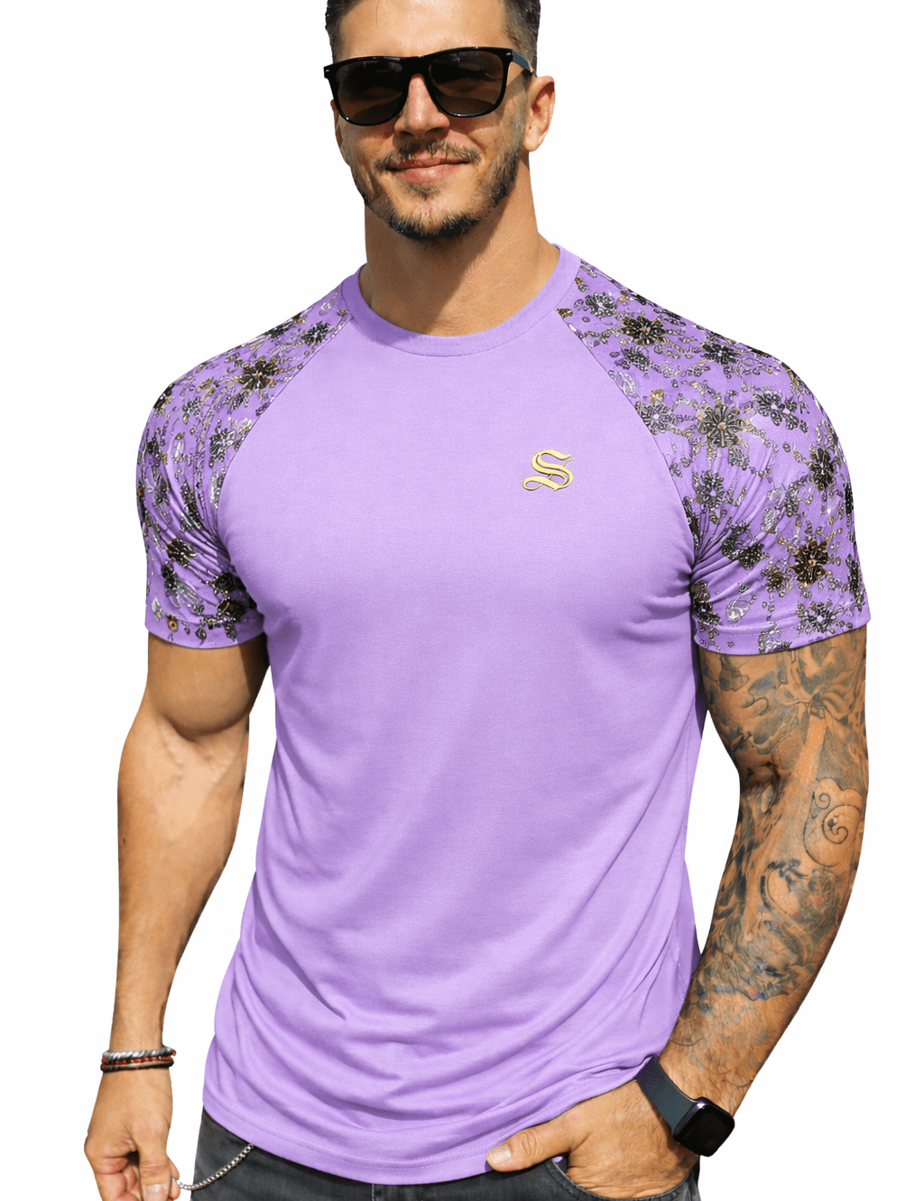 KoAzo 328 - Velvet T-shirt for Men - Sarman Fashion - Wholesale Clothing Fashion Brand for Men from Canada