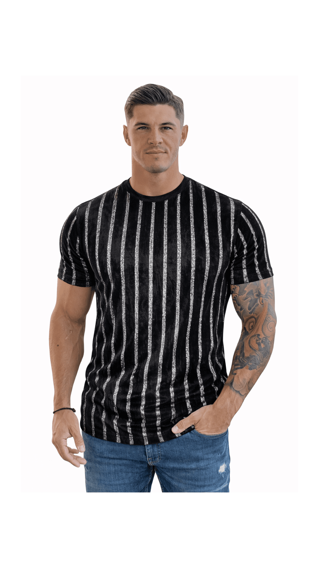 KoAzo 33 - Velvet T-shirt for Men - Sarman Fashion - Wholesale Clothing Fashion Brand for Men from Canada