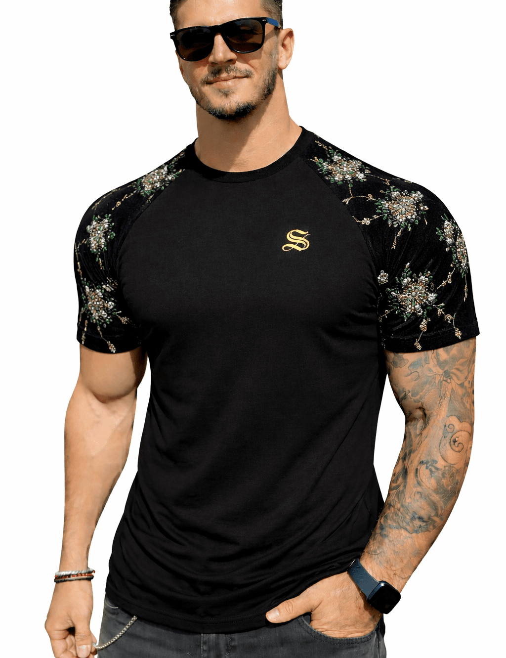 KoAzo 331 - Velvet T-shirt for Men - Sarman Fashion - Wholesale Clothing Fashion Brand for Men from Canada