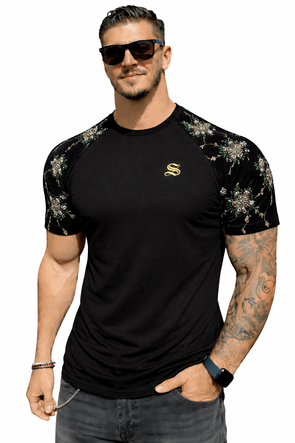 KoAzo 331 - Velvet T-shirt for Men - Sarman Fashion - Wholesale Clothing Fashion Brand for Men from Canada
